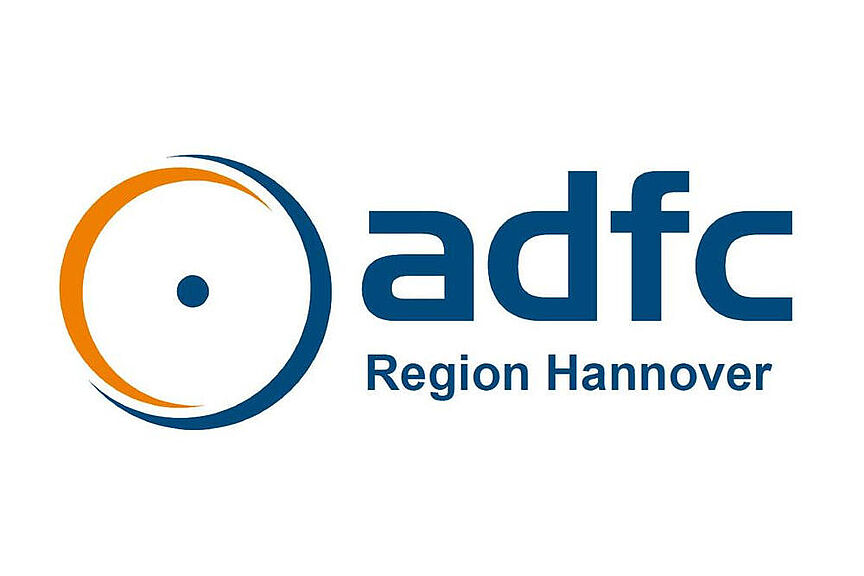 Orange-blaues Rad im Logo des ADFC Region Hannover e.V.