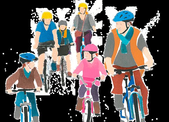 Radfahren Gruppe Illustration